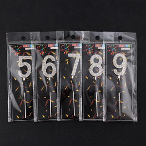 Insertos Metálicos Decorativos para Pasteles con Números de Diamantes de Imitación para Decoraciones de Fiestas de Cumpleaños, Venta al Por Mayor - Product Image 3