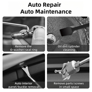 Juego de reparación de automóviles de acero al carbono, herramienta de desmontaje de sello de aceite, destornillador, gancho, cilindro, pala, varilla de succión, anillo de sellado, barras de palanca para coche - Product Image 3