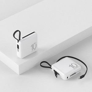 Wholesale Custom Mini Rechargeable Portable Power Bank 10000mAh with Type-C Cable for Smartphones - Product Image 3