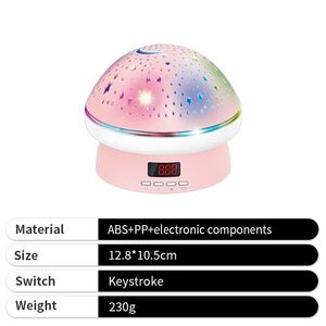 Lámpara Proyector Giratoria Luna y Estrellas 2025 al por Mayor, Luz de Cielo Estrellado con Forma de Hongo para Dormitorio, Regalo para Niños - Product Image 2