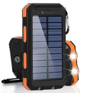 Portable 20000mah To 26800mah Waterproof Outdoor Solar Power Bank High Capacity Wireless Charger For Camping