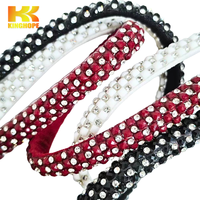 Bande de strass thermocollante 8,0 mm à 4 rangées, noir, blanc, rouge, pour chaussures, trois couleurs, diamants étincelants, largeur et longueur personnalisables