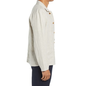 เสื้อเชิ้ตผ้าลินินผสมฝ้ายแขนยาวติดกระดุมสำหรับผู้ชายสั่งทำขายส่ง - Product Image 2