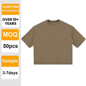 T-shirt vierge de haute qualité avec logo personnalisé, 100% coton, épaule tombante, lourd, vente en gros, impression, broderie pour hommes - Product Image 1