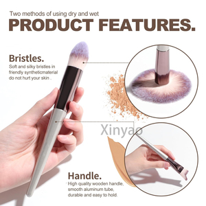 Set Kuas Makeup Logo Kustom 18Pcs Premium Sintetis untuk Foundation, Bedak, Concealer, Eyeshadow dengan Kotak Penyimpanan dan Sikat Rambut - Product Image 5
