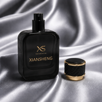 Flacon de parfum noir de luxe très vendu, 50 ml, flacon de parfum en verre, flacon de parfum carré personnalisé avec emballage en boîte