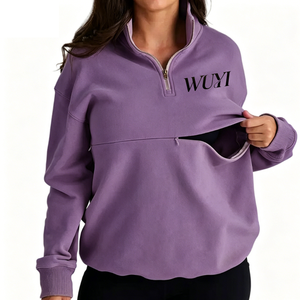 Sudadera con capucha de felpa suave para hombre, diseño personalizado al por mayor, para otoño, ropa de maternidad, lactancia, vintage, bordada - Product Image 1