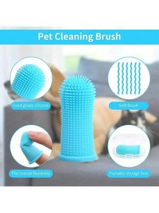 Brosse à dents pour animaux de compagnie Produits de nettoyage pour chats et chiensBrosses à dents de nettoyage buccal Poils en silicone - Product Image 2