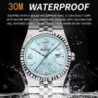 Montres pour hommes BINBOND B8181 8181, nouvelle mode, bleu, quartz original, acier inoxydable, aiguilles lumineuses, montre de bureau, date automatique