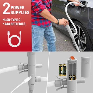 ปั๊มถ่ายของเหลวไฟฟ้าแบบพกพา ใช้พลังงานสองระบบ 3V/5V USB  วัสดุพลาสติก  ใช้แบตเตอรี่  3.2 GPM  แบบไซฟอน - Product Image 4