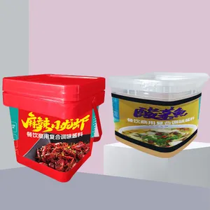 Wholesale Crawfish seasoning bucket Food Grade Pail For Food for sale Square Bucket with reusable Lid