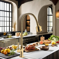 Robinet d'évier de cuisine classique moderne à une poignée en alliage de zinc monté sur le pont avec installation à un seul trou pour la maison, l'appartement et l'hôtel