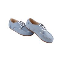 Chaussures mocassins en cuir véritable bleu, design classique de chaussures bateau, semelle respirante et flexible, parfaites pour un usage quotidien et décontracté
