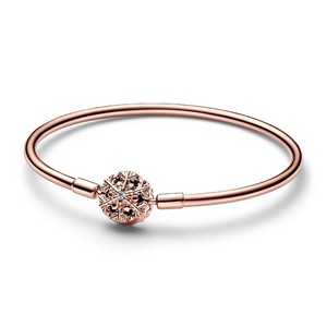 Bracelet <span class=keywords><strong>Pandora</strong></span> en argent sterling S925 avec fermoir cœur, plaqué or 14 carats, fermoir flocon de neige, bijoux fins DIY - Product Image 4