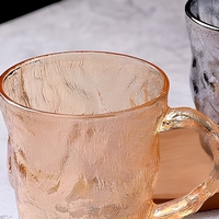 Tasse à café Raymond en verre sodocalcique transparent fait main, motif glacier, texture japonaise, compatible lave-vaisselle, durable, pour la maison