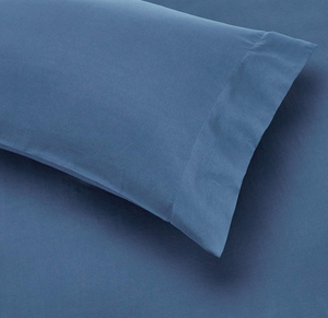 מכירה לוהטת 7-חתיכה קל משקל מיקרופייבר מיטת סט בשקית רויאל כחול קלווין פס מצעי שמיכת סט - Product Image 3