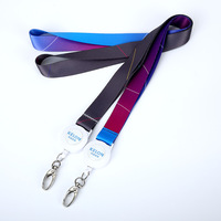 Cordons de sécurité personnalisés en polyester avec logo imprimé sur mesure, porte-badge rétractable et porte-carte d'identité