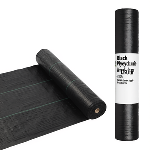 Telo Pacciamante Nero in Polietilene 4x100ft Pieghevole per Giardino e Uso Esterno - Product Image 1