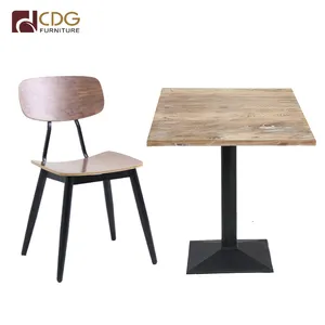 Conjunto de sillas y mesas de restaurante de Metal, muebles de madera para comedor, restaurante