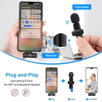 PULUZ Microphone de réverbération à réduction de bruit Lavalier sans fil pour appareil de type C/USB-C, prise en charge de la charge du téléphone