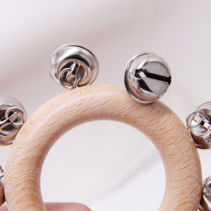 En gros, Instrument de percussion Orff en bois à 6 anneaux, clochette à main, instrument de musique, hochet pour bébé - Product Image 5