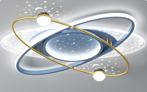 Гостиная Золотая/белая звездное небо Вселенная потолочные светильники полный спектр Железный акриловый светодиодный потолочный светильник с проекционным светом - Product Image 4