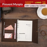 Carnets de notes vintage personnalisés pour entreprises, planificateurs de bureau créatifs, impression couleur personnalisée, 100 feuilles, couverture en similicuir