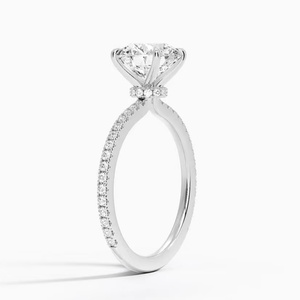 Bague de fiançailles en or 18 carats avec diamant de laboratoire certifié IGI 1-2 carats, couleur D, pureté VS1, pavé, bague de mariée personnalisée - Product Image 1