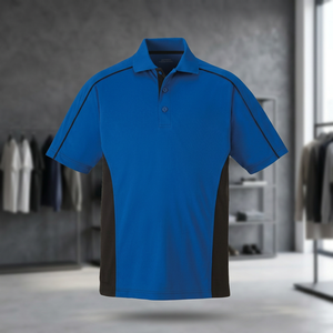 Chemise à manches courtes pour homme, bleu et noir, unie, séchage rapide, tricotée, coupe classique, style décontracté, 100% coton, respirante - Product Image 5