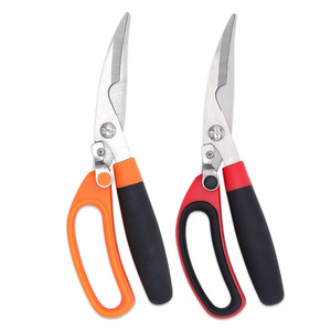 Stainless Steel Kitchen Scissors With Black And Orange Handle For Home Use Multi Purpose Meat Bone Cutting Shears - Product Image 3