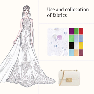 Độ Chính Xác Cao Lãng Mạn Cao Chất Lượng Cao Màu Trắng Lãng Mạn Net Tulle Dệt Kim Cô Dâu Đính Cườm Ren Vải Cho Đám Cưới - Product Image 3