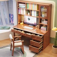 Bureau d'étude multifonctionnel en bois massif pour les élèves du collège, bibliothèque intégrée et bibliothèque, bureau d'écriture à domicile, bureau d'ordinateur