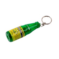 Porte-clés de projecteur en forme de bouteille de lampe de poche LED de logo personnalisé promotionnel mini