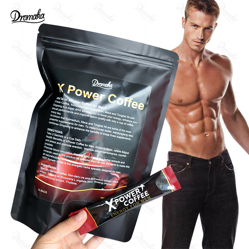 Высококачественный мужской энергетический растворимый кофе Maca, частная марка, натуральный травяной Тонгкат Али, нейтральный вкус, упакованный в пакет
