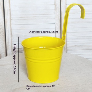 Maceta Colgante de Hierro Forjado, Colorida, Removible, Transpirable, Diseño Nórdico, para Balcón, Hogar, Verde - Product Image 4