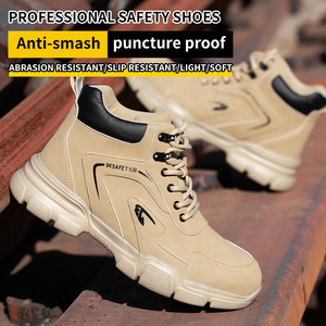 OEM Professional Safety <b>Shoes</b> Mid-top Microfiber Leather Anti-smash Puncture Proof Fashion <b>Men</b> <b>Work</b> Labor <b>Shoes</b> Lightweight Man - Product Image 1