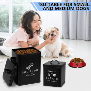 Contenant à friandises pour animaux de compagnie mignon avec ensemble de cuillères seau à nourriture pour chiens avec couvercle et poignée bac de rangement pour animaux de compagnie pour petits chiens chats nourriture sèche fraîche - Product Image 4