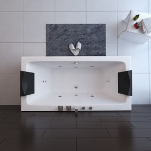 <span class=keywords><strong>Baignoire</strong></span> à remous moderne rectangulaire de 1,70 m autoportante en acrylique blanc écologique pour adultes, pour se baigner dans un appartement - Product Image 4
