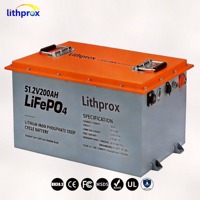 Batterie LFP 51,2 V 200 Ah 10 kWh avec RS485 et connecteur Anderson, auto-chauffante basse température, pour chariots de golf, cycles profonds, applications marines et stockage d'énergie solaire