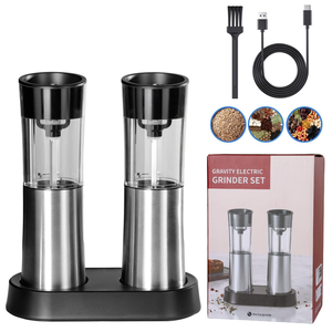 Dual Speed Adjustable Type-<b>C</b> Rechargeable Electric Salt and Pepper Grinder Set 95ml Large Capacity for Dining <b>Table</b> Seasoning - Product Image 3