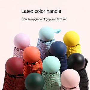 Parapluie pliant ultra-léger et compact avec poignée en alliage cinq plis et revêtement en caoutchouc noir, idéal pour la publicité et les activités en plein soleil - Product Image 2