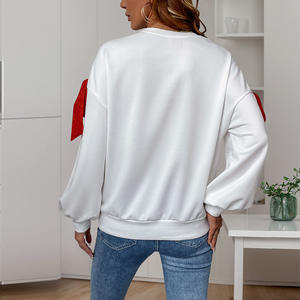 2025 Nueva <span class=keywords><strong>Sudadera</strong></span> con capucha <span class=keywords><strong>blanca</strong></span> de manga larga con cuello redondo y decoración de lazo dulce informal - Product Image 4