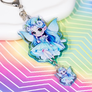 Keyring nhà sản xuất làm cho của riêng bạn nhựa keyrings tùy chỉnh phim hoạt hình anime Keychain mèo trống UV in rõ ràng Acrylic Keychain - Product Image 4