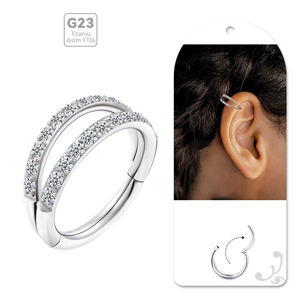 Evorte - Lote de 10 Piezas de Joyería para <span class=keywords><strong>Piercing</strong></span>, Anillos de <span class=keywords><strong>Aro</strong></span> con Cierre a Presión para Nariz, Labio, Tragus, Pezón, Ombligo, Septum, Barra de 1.2mm, G23 - Product Image 5