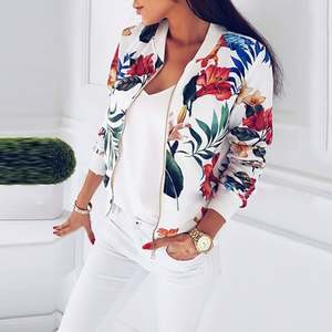 Veste pour femmes grande taille K185, veste rétro à imprimé floral, vêtements d'extérieur à manches longues pour femmes, veste bomber courte - Product Image 5
