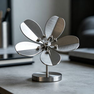 ประติมากรรมโต๊ะสแตนเลสทรงเรขาคณิตแบบมินิมอล ผลิตด้วยเครื่อง CNC พร้อมงานตัดลวด EDM และการเจาะ เหมาะสำหรับตกแต่งบ้านและโต๊ะทำงาน - Product Image 4