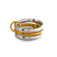 Bague multicouche tendance hip-hop pour femme en acier inoxydable inaltérable, anneaux empilables simples pour le quotidien et les fêtes