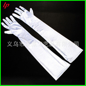 Gants de mariée longs en satin couleur champagne, longueur du coude 52 cm, pour robe de mariée, tenue formelle - Product Image 2