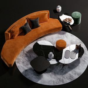 Stile nordico luce di lusso tre persone modello di Hotel completamente arredato <span class=keywords><strong>soggiorno</strong></span> da piccoli a grandi divani in tessuto spugnoso - Product Image 4