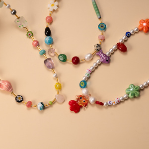 Gioielli Funky collana girocollo di perle barocche stile oceano divertente collana di ciondoli di pesce aragosta colorata - Product Image 3